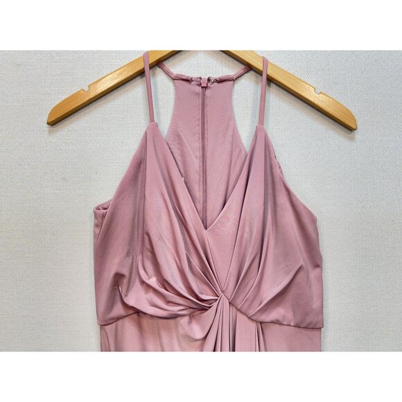 DB Studio Womens Maxi Dress Sleeveless Sz 6 Pink Back Zip Stretch Wedding - Picture 5 of 10